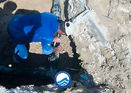 شکستگی خط انتقال آب شهر چغادک بوشهر ترمیم شد