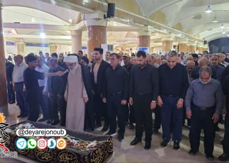 مراسم تشییع پیکر مادر شهید محمدمهدی پورکبگانی در بوشهر