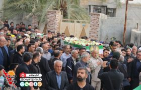 مراسم تشییع پیکر شهید مدافع امنیت «محسن شاهونی» در دشتستان