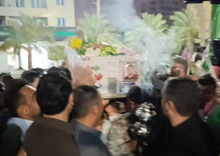 مراسم تشییع شهید حمید محمدی در عسلویه برگزار شد