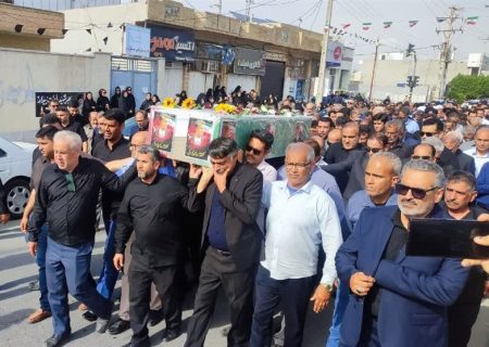 پیکر شهید حمله صهیونی آمریکایی در دیر تشییع شد