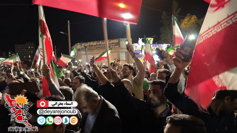 گردهمایی باشکوه مردم شهرستان دشتستان در شب عید فطر و تحویل سال ۱۴۰۵