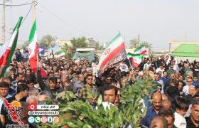 مراسم تشییع پیکر شهید محمدرضا باصولی در روستای دهقاید
