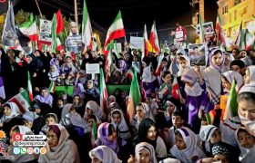 حضور یک صدا؛ گردهمایی گسترده مردم و دانش آموزان در قلب برازجان