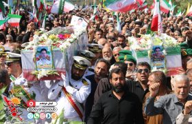 حماسه‌ی بدرقه؛ مردم برازجان با دو شهید وطن وداع کردند