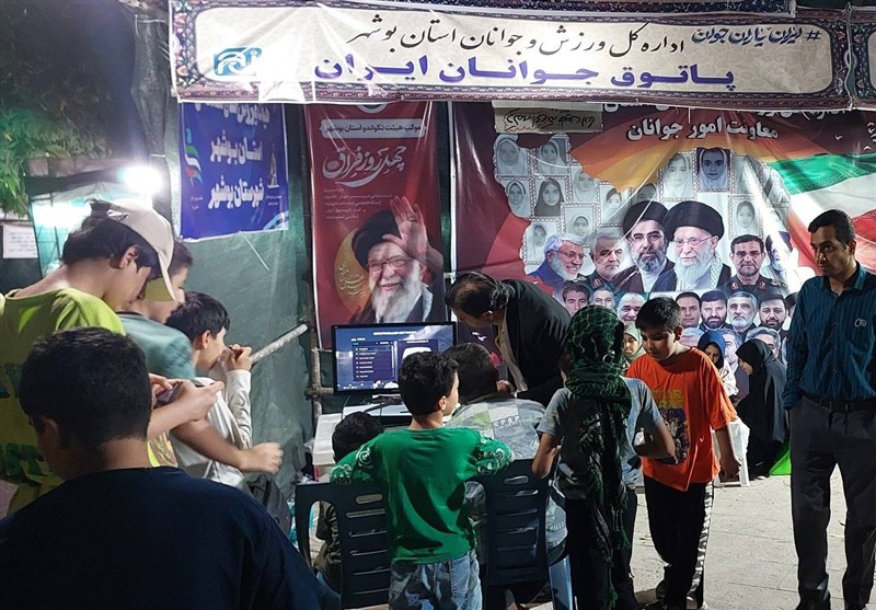 فعالیت جهادی موکب ورزش و جوانان در اجتماع شبانه بوشهر